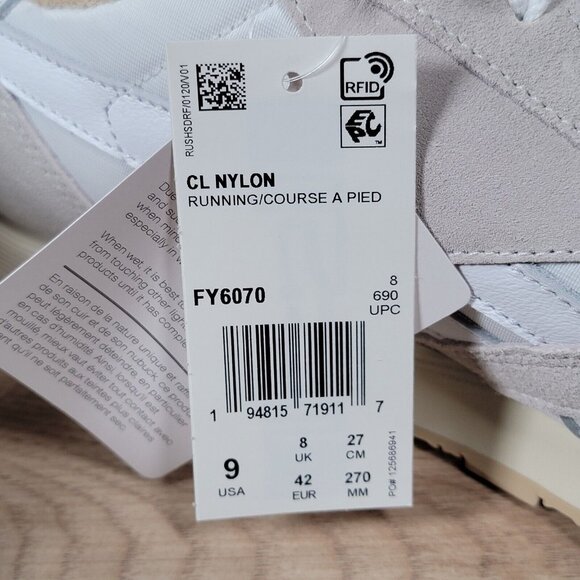 Reebok x JJJJound Classic Nylon Shoes Mens Size 9 White Athletic Sneakers FY6070 - Picture 6 of 8